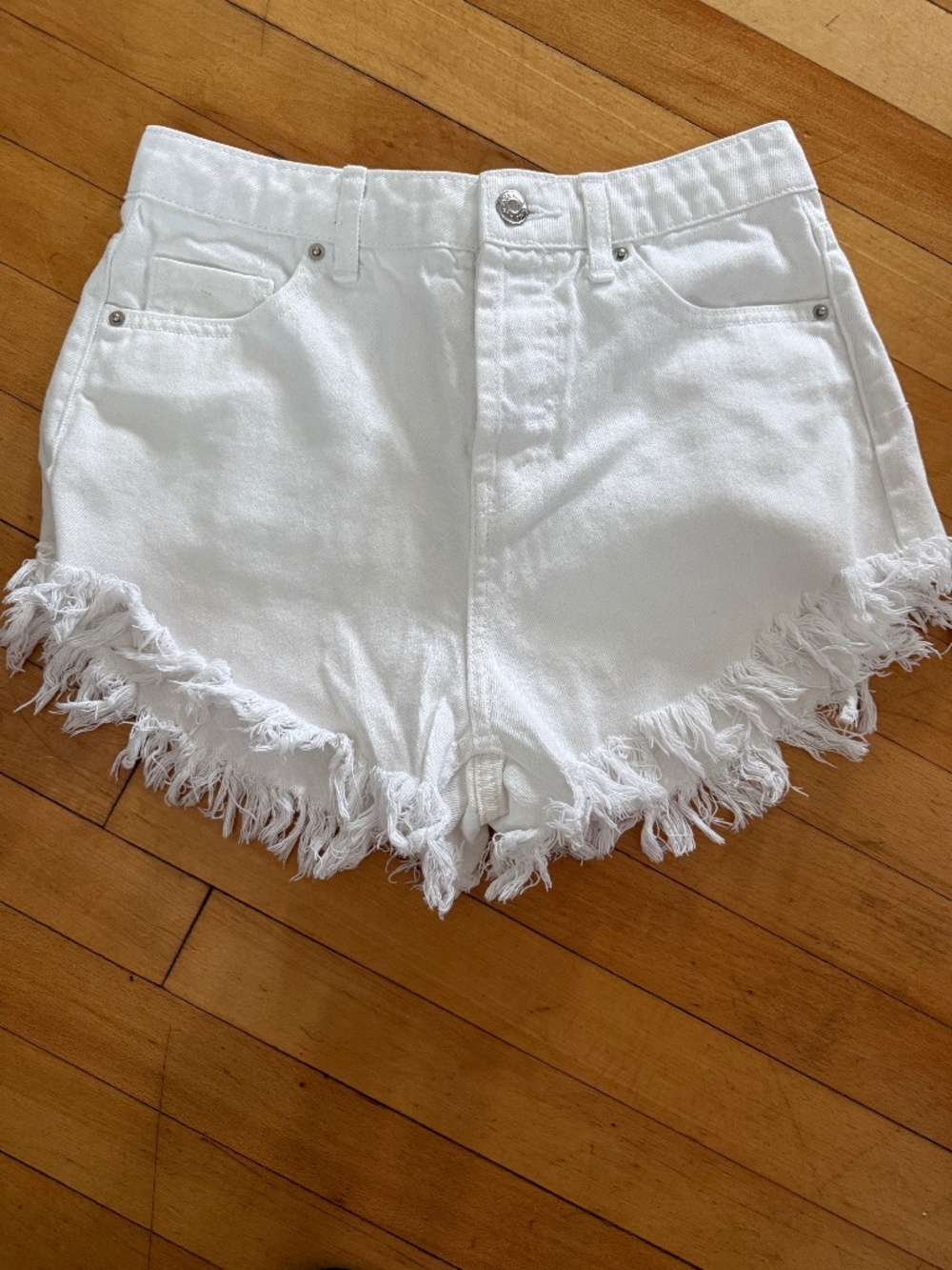 White denim shorts